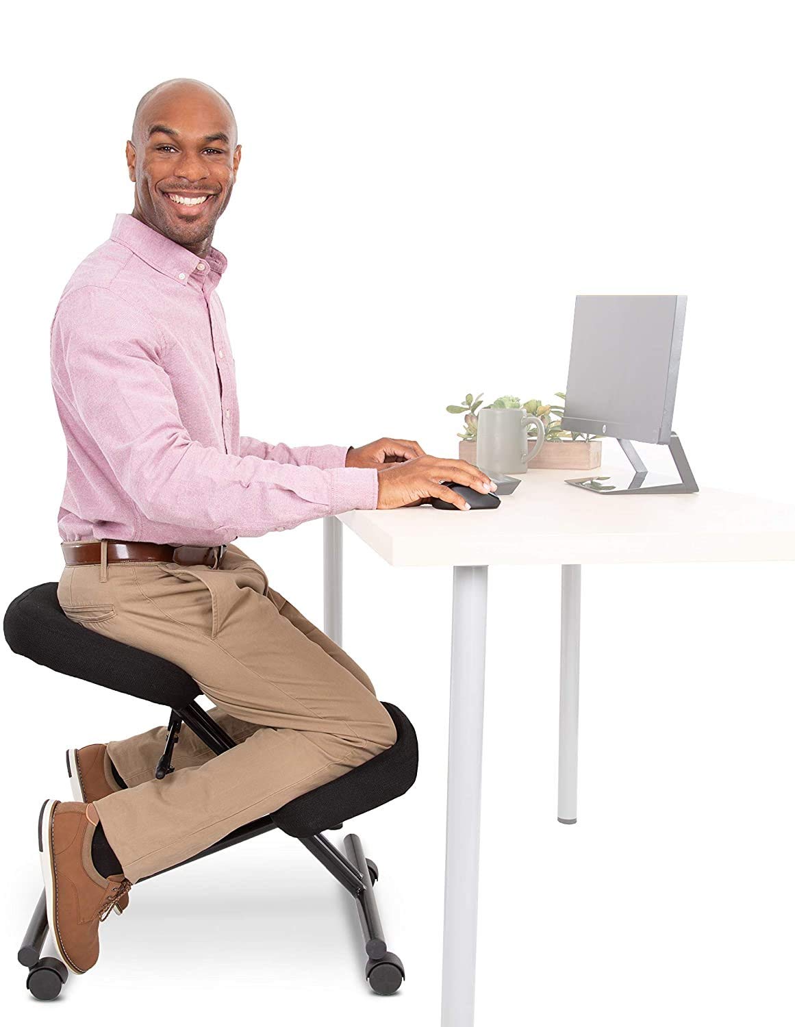 Amazon Com Proergo Pneumatic Ergonomic Kneeling Chair New Improved Fully Adjustable Mobile Office Seating Improve Posture To Relieve Neck Back Pain Easy Assembly Use In Home