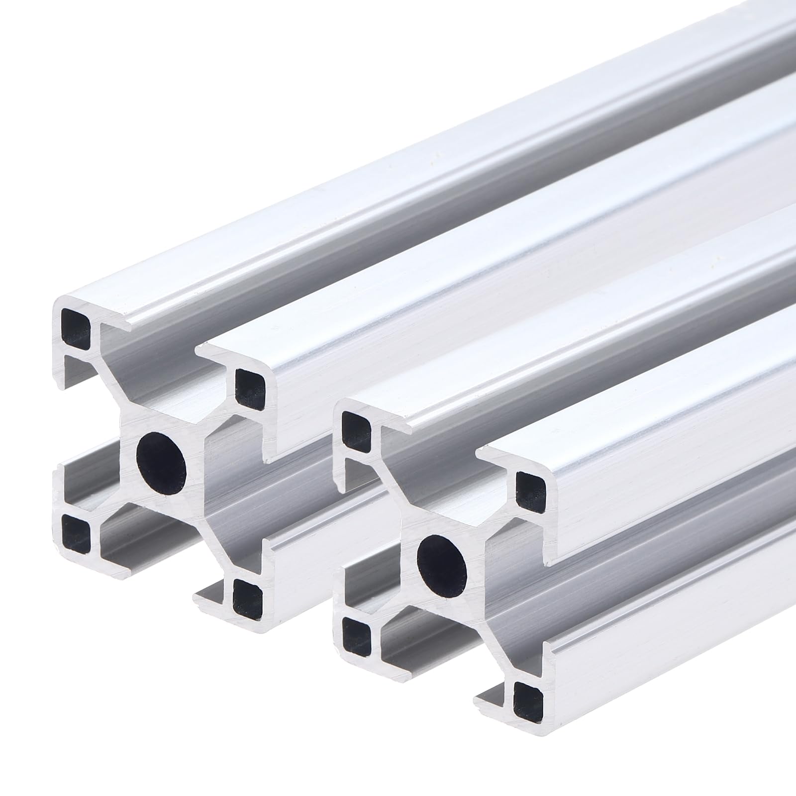 sourcing map 4 piezas de extrusión de aluminio 3030 con ranura en T, perfil de riel lineal anodizado estándar europeo de 700 mm para piezas de impresora 3D, proyectos de bricolaje CNC, color plateado