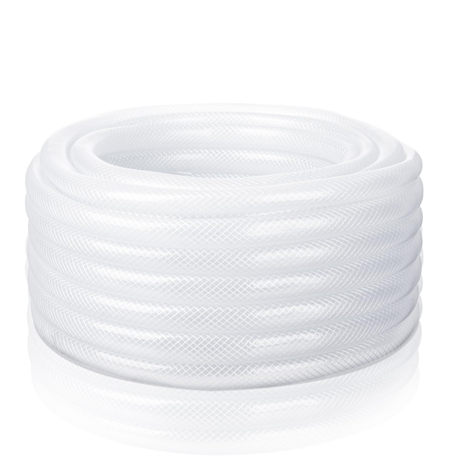 3/8" ID x 19/32" Od x 50 ft Braided PVC Tube, Reinforced Vinyl Hose