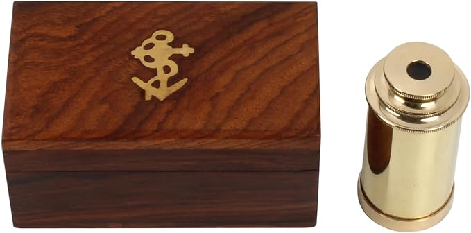 Telescopio Náutico de Latón Artesanal 6" con Caja de Madera miniatura 2