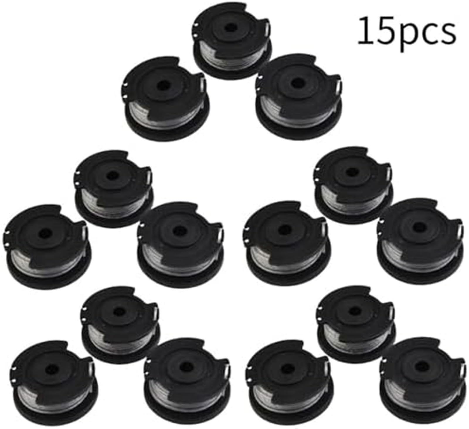 Wivplex Carrete para cortacésped Paquete de Carrete 3/9/15, para línea 4M Easygrasscut 18V 23 26 18-230 18-260 1,6(Black 15pcs)
