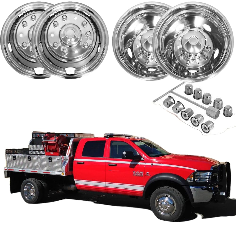 Simulador Roda Aço Inoxidável Polido 49,5cm - Para Ram 4500/5500 2008-2020 - 4 Peças
