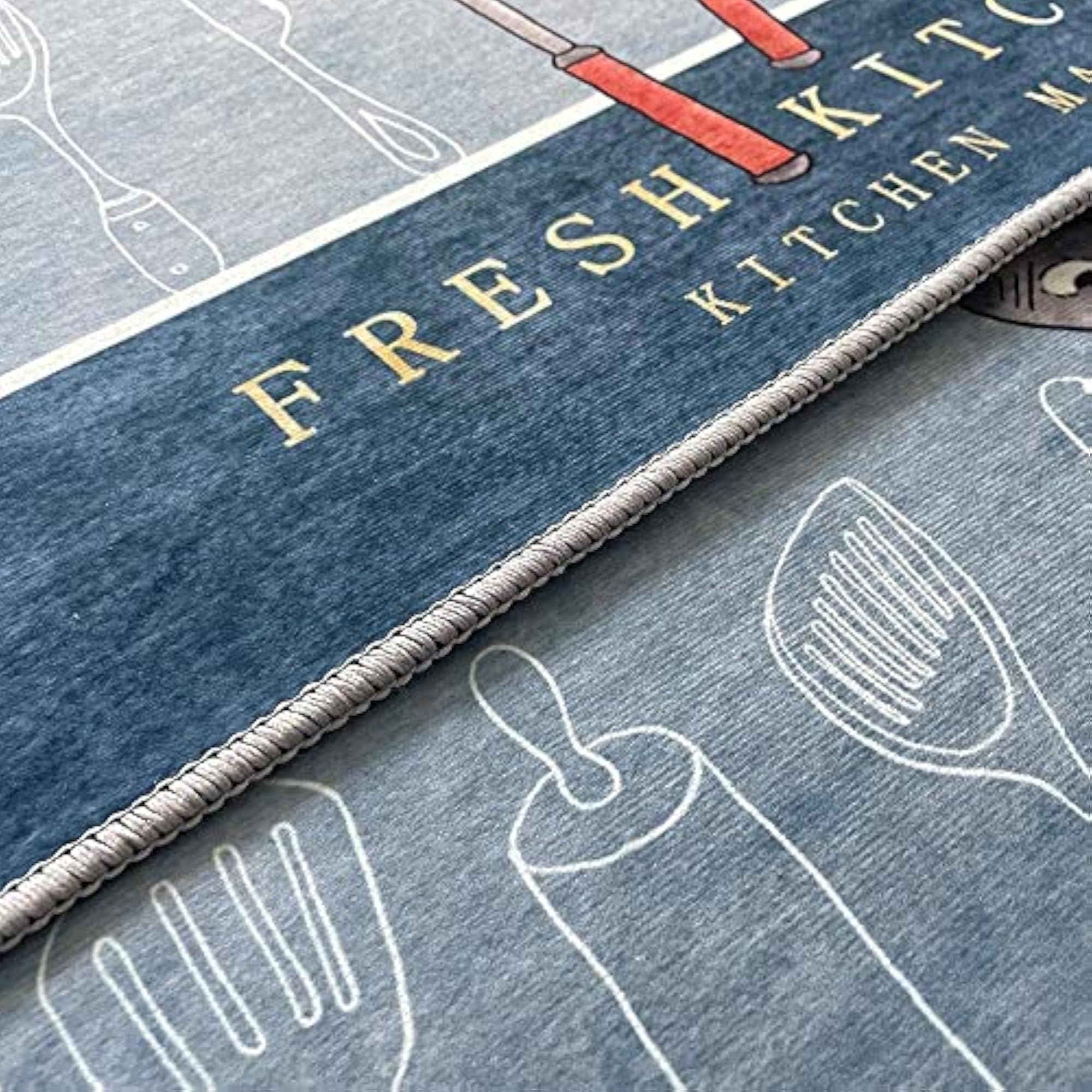 Kitchen Floor Mat & Runner Set with Anti-Skid Backing