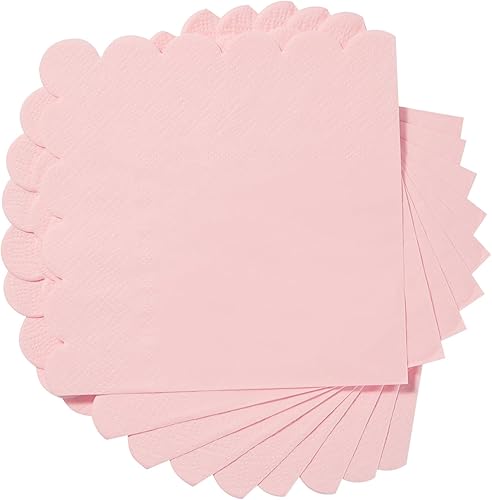 Miniatura 20 de Paquete de 100 servilletas de cóctel de 2 capas con bordes festoneados plegadas de 5 x 5 pulgadas, servilletas desechables para cena, boda, fiesta