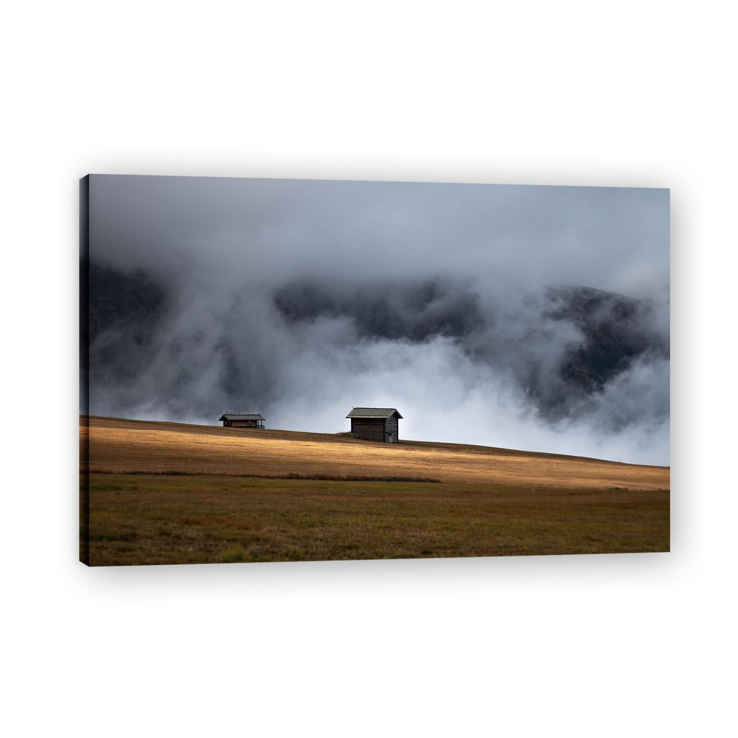 VHdfgTY Swallowed By The MistElegant Mountain Landscape Canvas Wall Art Nature Scenery Home Decor 70x105cm Framed