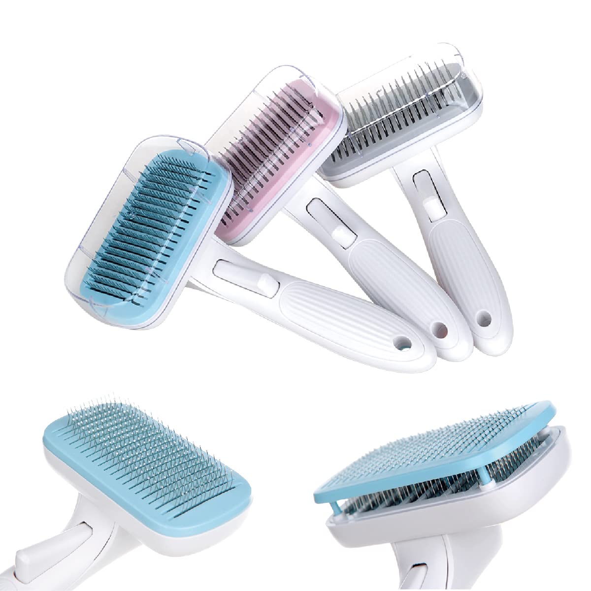 Amazon | ペット用ブラシ【ワンプッシュ式!】 ブラッシングブラシ 猫