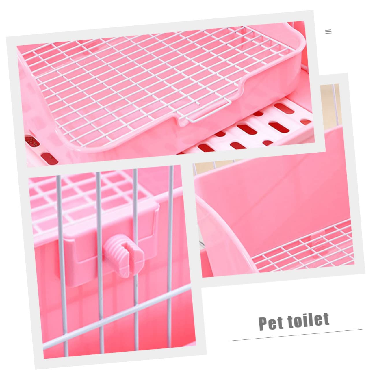 POPETPOP Vasino per Coniglietto Rettangolare in Plastica, Antiodore e Anti-Perdita, Base Filtrante, per Addestramento di Conigli, Porcellini D'india e Visoni
