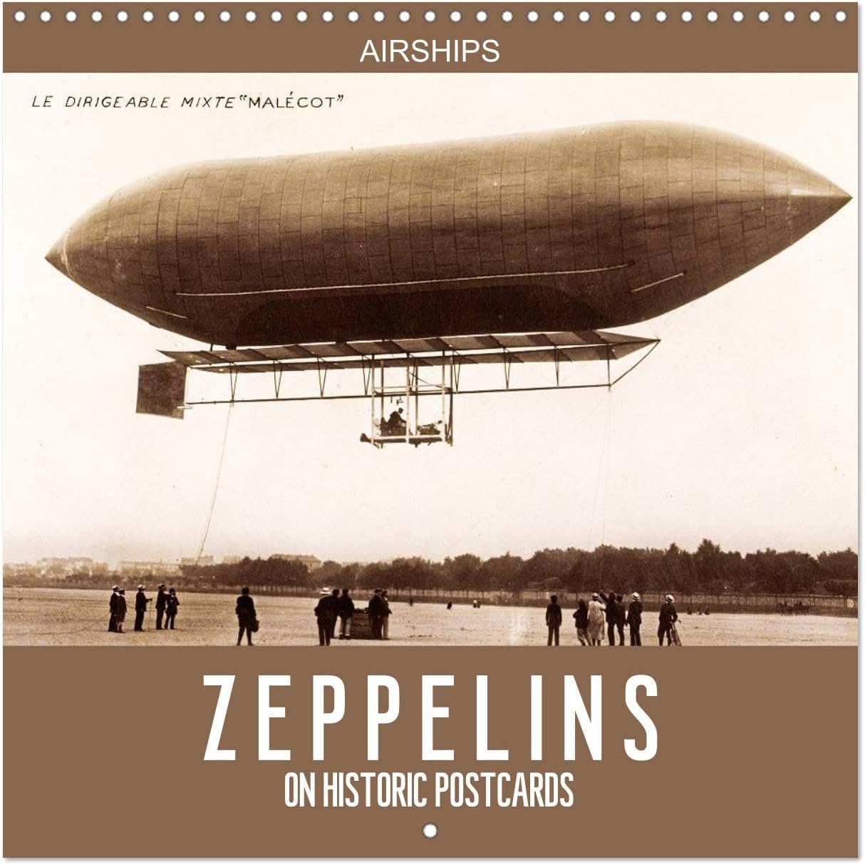 Airships Zeppelins on historic postcards (Wall Calendar 2024 12" × 12