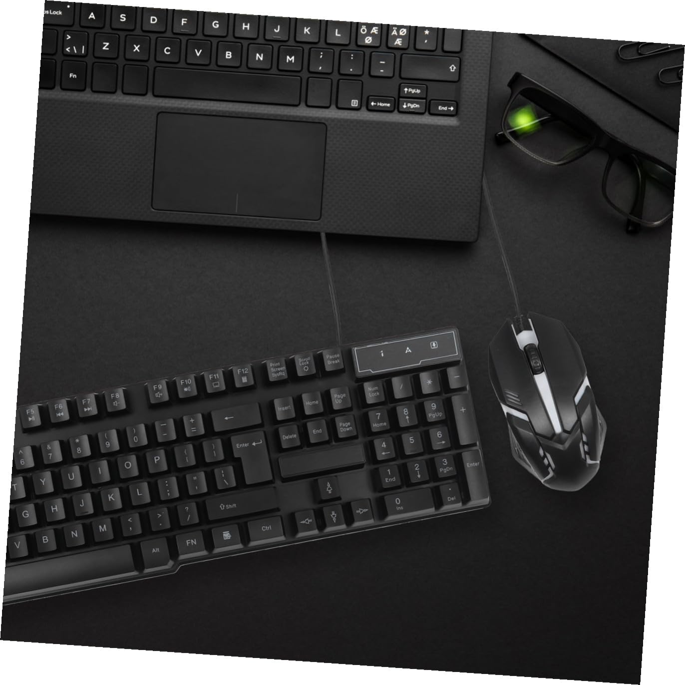 Tastiera Mouse Combo USB Retroilluminata per Computer Nero | Set 1 Pezzo, Plastica, Design Unico, per Gaming e Ufficio, Accessori Informatica