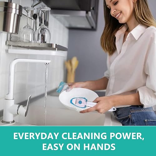 Miniatura 6 de Dishwand - Recambios de esponjas, cabezales de repuesto de varita de platos, dispensador de jabón de puntos de frotamiento, fregadores dispensadores