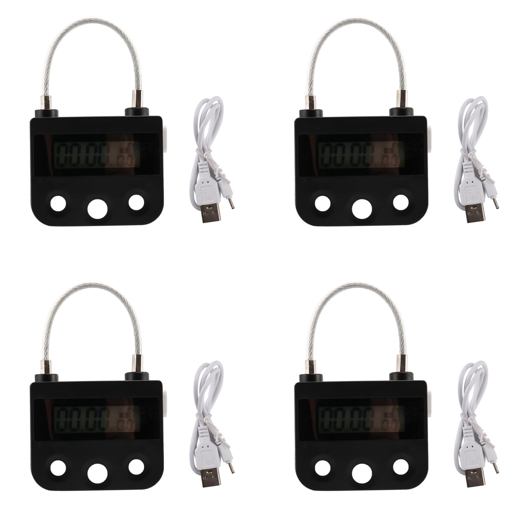 Jnchdghwa Black 4X Time Lock Electronic Timer Lock Household Temporary Lock Time Lock Electronic Lock Countdown