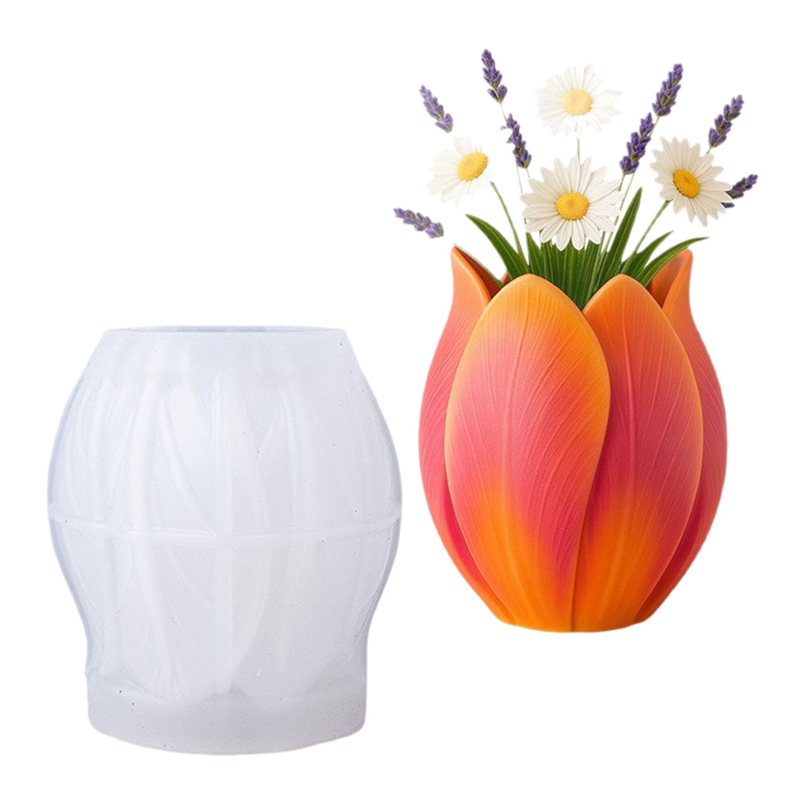 APGLSXY 3D Flower Shape Silicone Molds for Making Pen Holder Conrete Flowerpots Home Decoration Resin Casting Flower Candlewax Cast