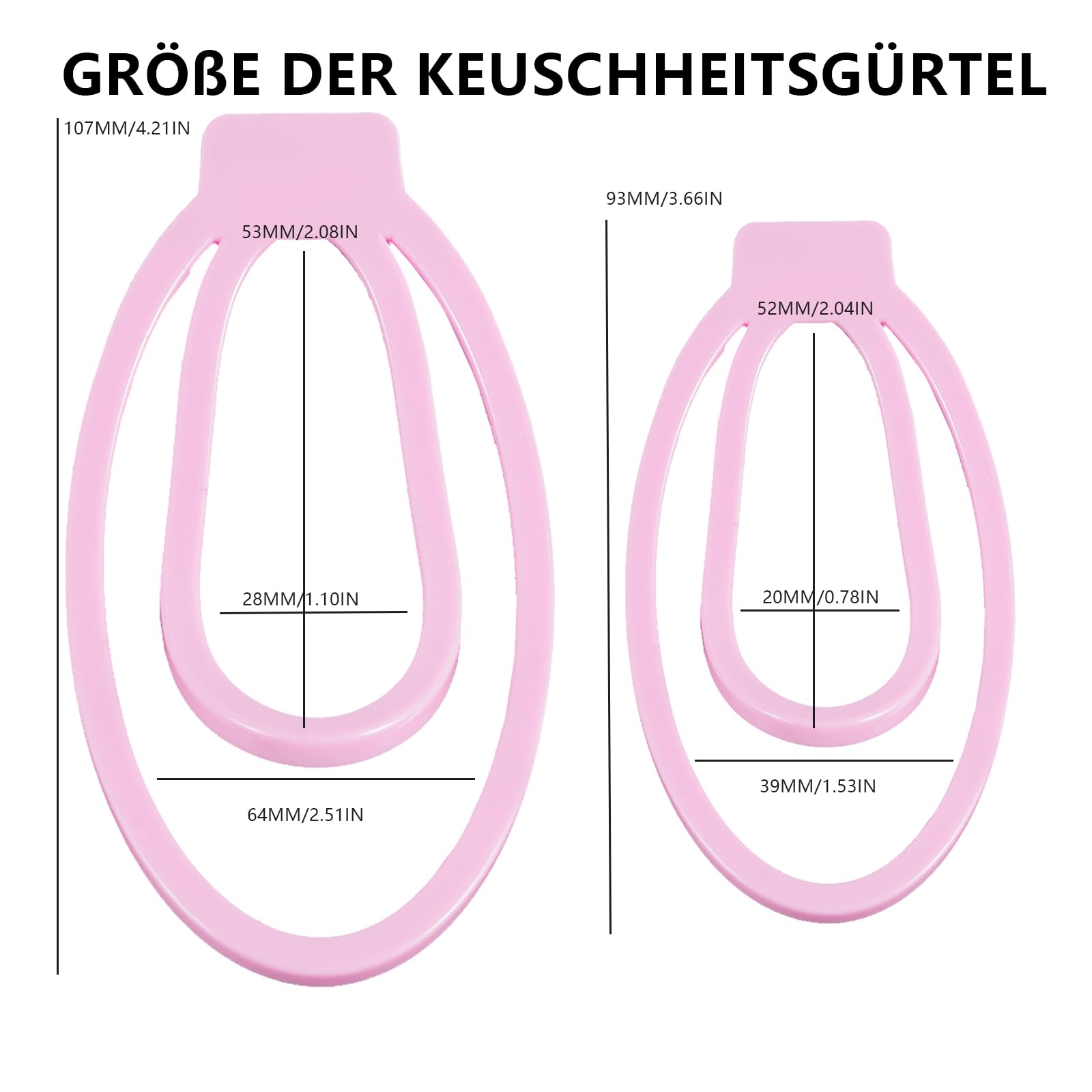 AMAZBEE Uomini imitazione femminile di castità training Scroto Pene Bondage Ring sissy Cage Clip Testicoli Anello di castità Cintura di castità BDSM Gabbia per il cazzo Giocattoli del sesso (Pink-L)