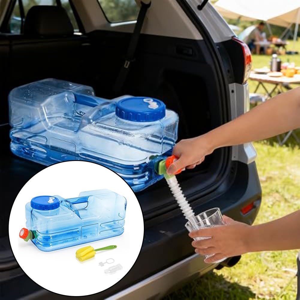 Tanica Acqua per campeggio 2.6 Gal con Rubinetto e Apertura Ampia