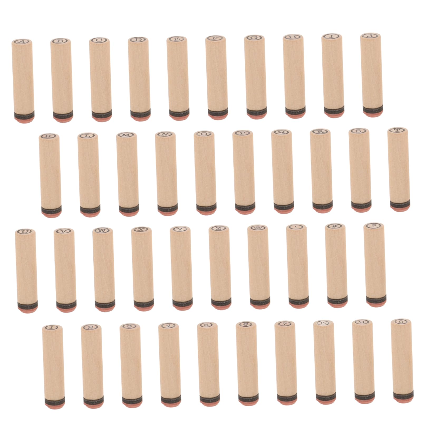 DOITOOL 5 Set Sigillo alfabeto in legno diario francobolli numerati d'epoca di grandi dimensioni dell'alfabeto primo timbri numerici e alfabetici alfabeto timbro di legno