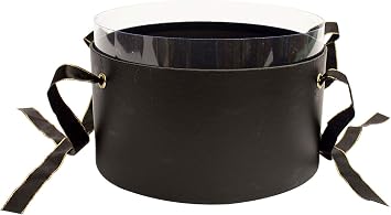Emartbuy Black/Clear Round Rigid Gift Boxes Set of 3 Large, Medium, Small