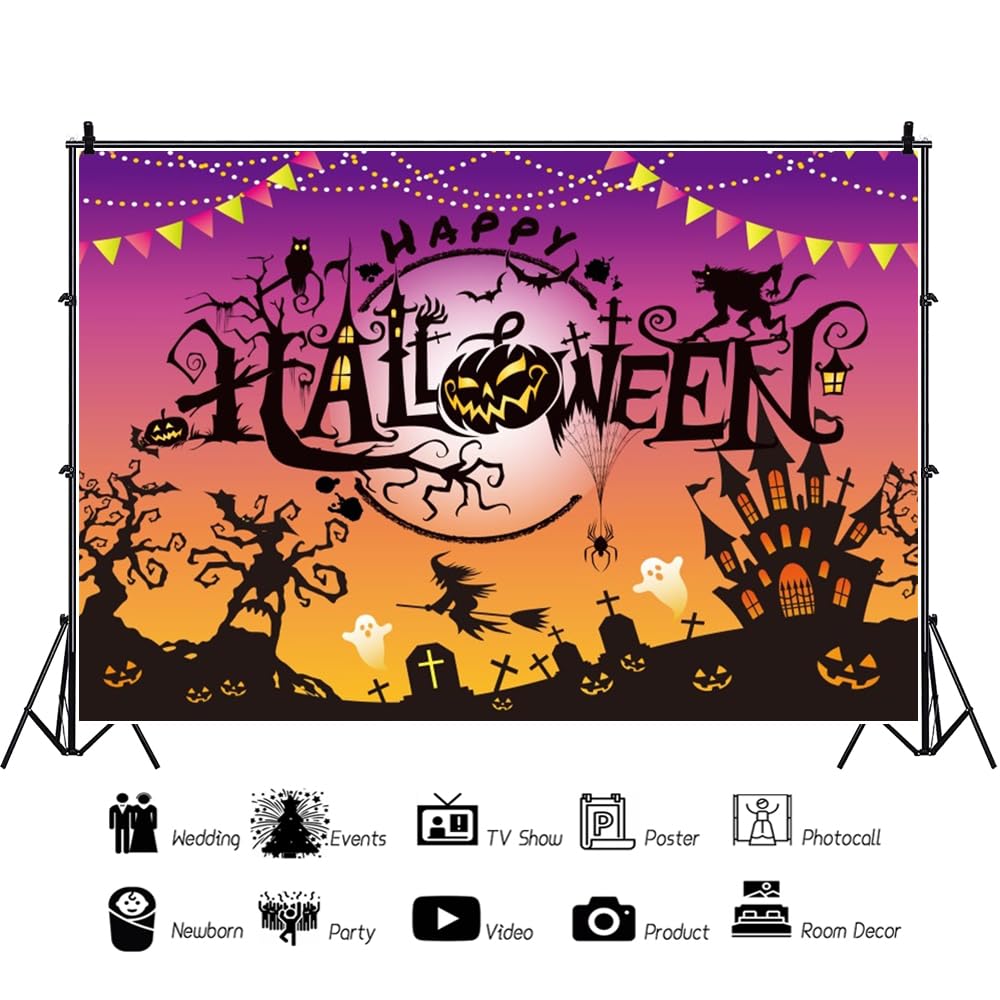 背景布 ハロウィン 撮影背景 大判　2.2x1.5m Amazon.co.jp: 背景布 ハロウィン Happy Halloween ハロウィーン