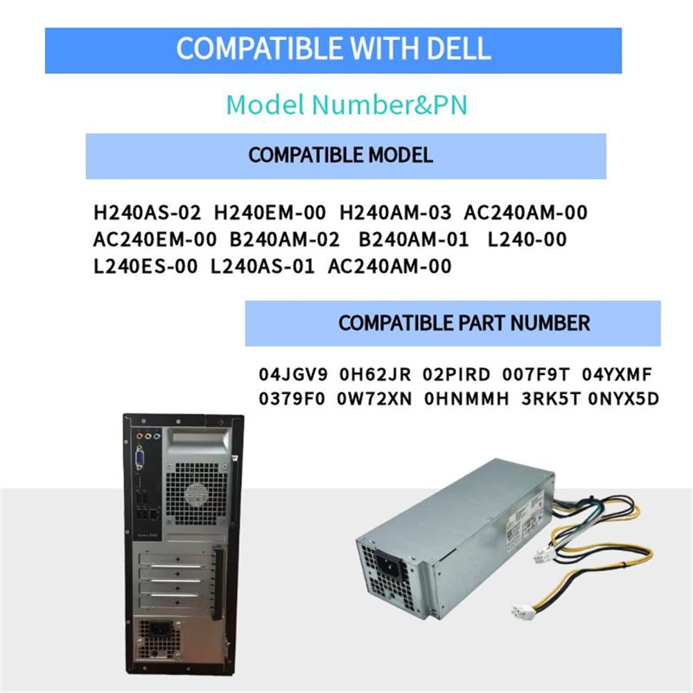 Amazon.com: Dell Compatible 240W Power Supply, H240AM-02, 8-Pin +