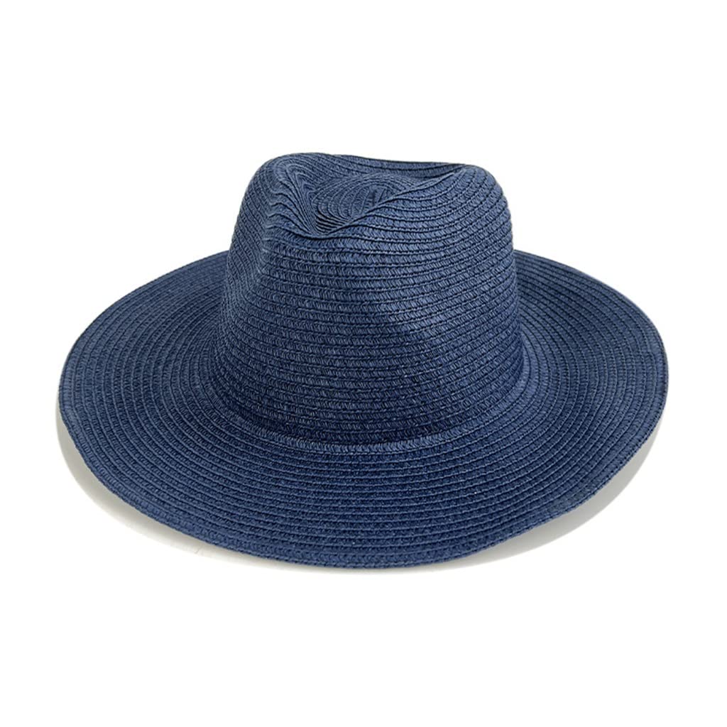 LNNSHX Sombrero clásico de Panamá con Borde Enrollado, Sombrero para protección Solar de Viaje, Sombrero para el Sol de Playa al Aire Libre para Hombre