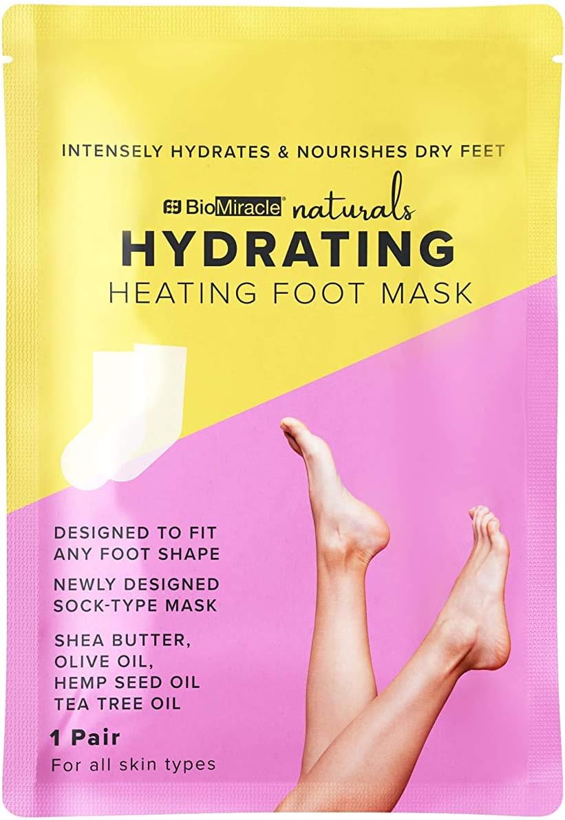 BioMiracle Naturals Hydrating Heating Foot Mask 6 Pack