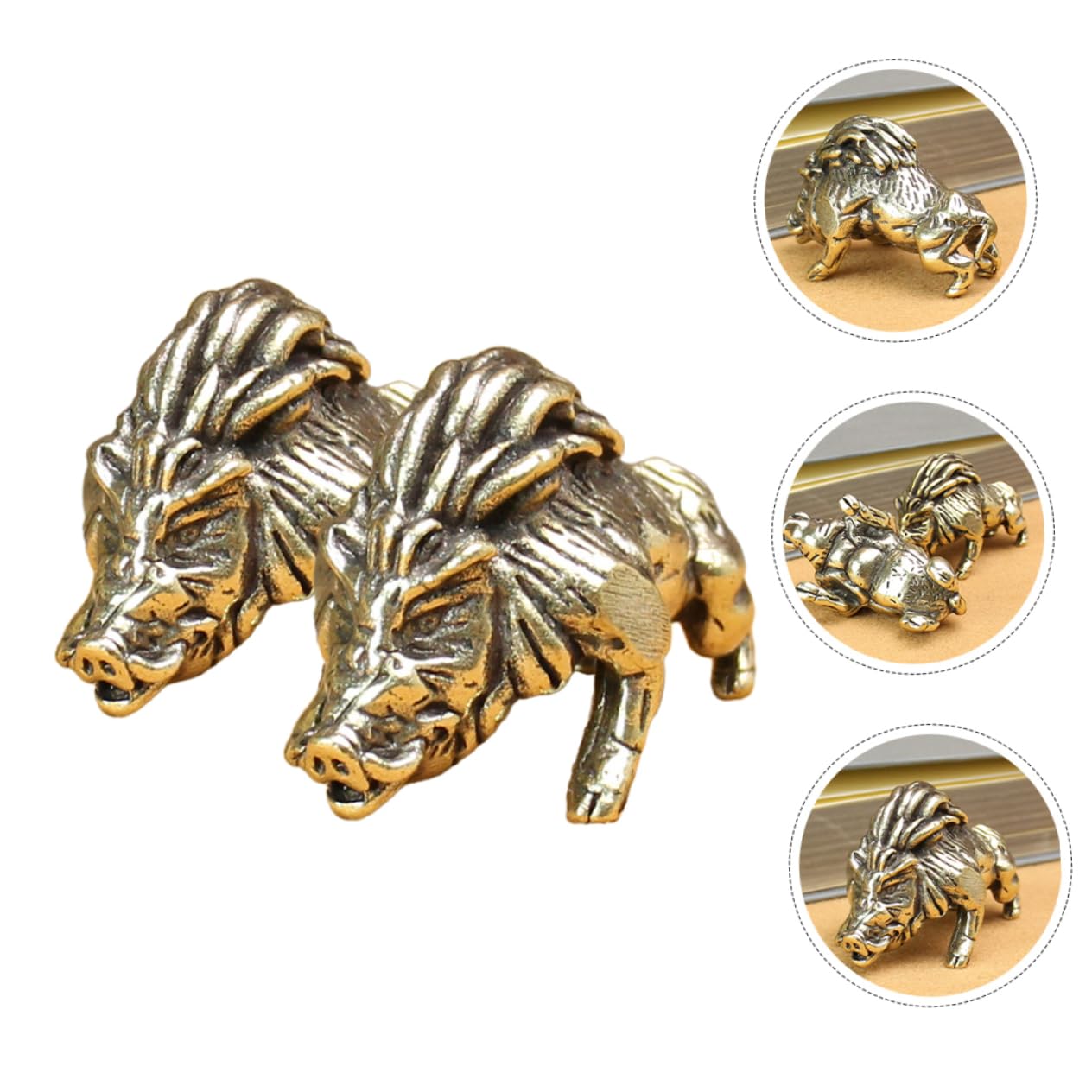 Amosfun 4stücke Vintage Messing Wildschwein Statue Handgefertigte Tierfigur Für Schreibtisch Dekoration Rustikale Brass Tierfigur Für Zuhause Und Büro Handwerkskunst