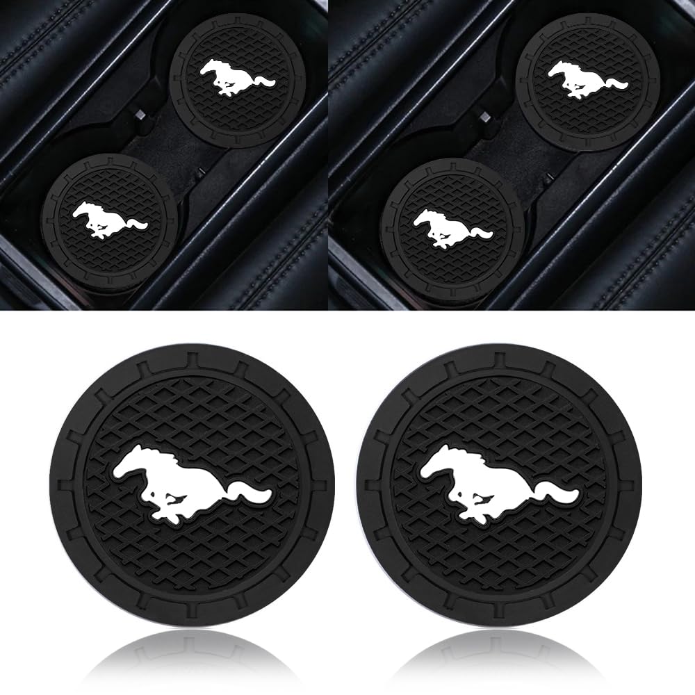 Emijoy Bd-Yma Car Cup Holder Coasters Compatible With Mustang Snake Speedstar Evos Everest Gt Shelby Mach-E Grand C-Max Falcon Figo Territory Fiesta,2Pcs