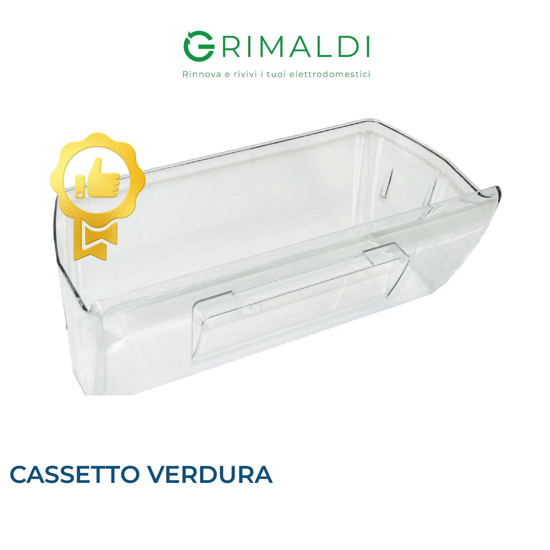 G GRIMALDI Cassetto Verdura Frigorifero Compatibile con Electrolux Rex Zanussi AEG 2247083021 224708305 — Cassetto Portaverdure 460x200x192 mm Trasparente Ricambio Frigo