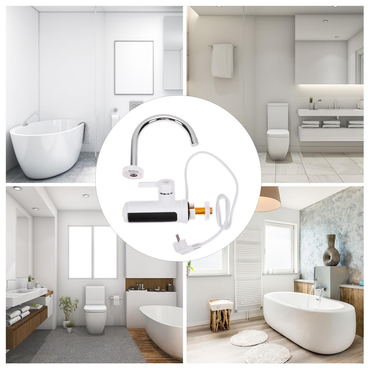 Robinet Inoxydable Instantané 220v en Chaude Acier Eu Plug D'eau Abs