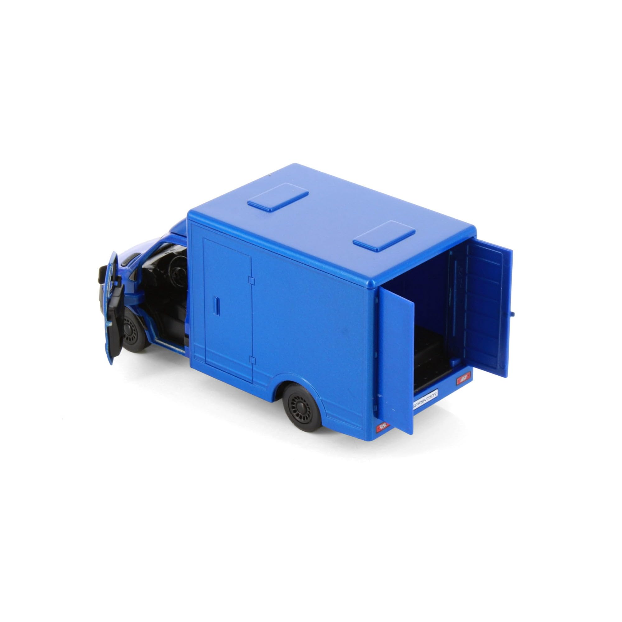 KiNSMART - Mercedes-Benz Sprinter Cargo Van 1:48 scala O 5" Die Cast Metal Model Toy Van, pullback Action (Blue Box Truck)