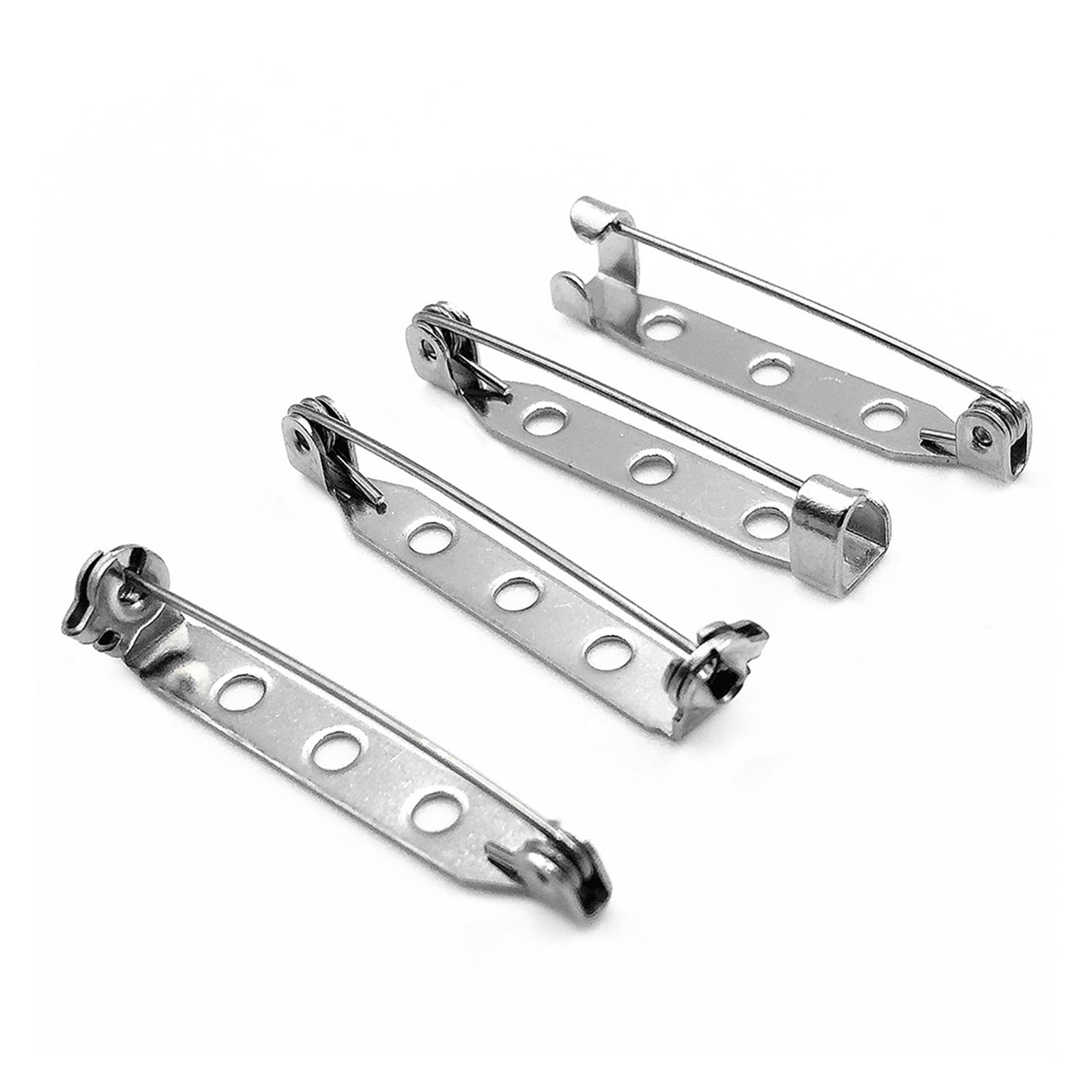 Zapięcia do broszek, Stainless Steel Brooch 20pcs Badge Holder Base Bar DIY Jewelry Making Findings(Safe lock 25 mm)