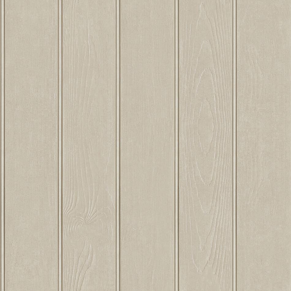 Beaded Wood Panel Beige Wallpaper - Modern Realistic Contemporary Trendy - Stylish Feature Wall