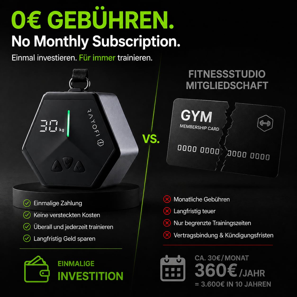 Go-Tone Mobile Kraftstation – Smarter Seilzug mit App & 30kg Digital-Widerstand, Portable Cable Machine Gym Set inkl. Bodenplatte Türanker, Elektrischer Rückentrainer für Zuhause Büro