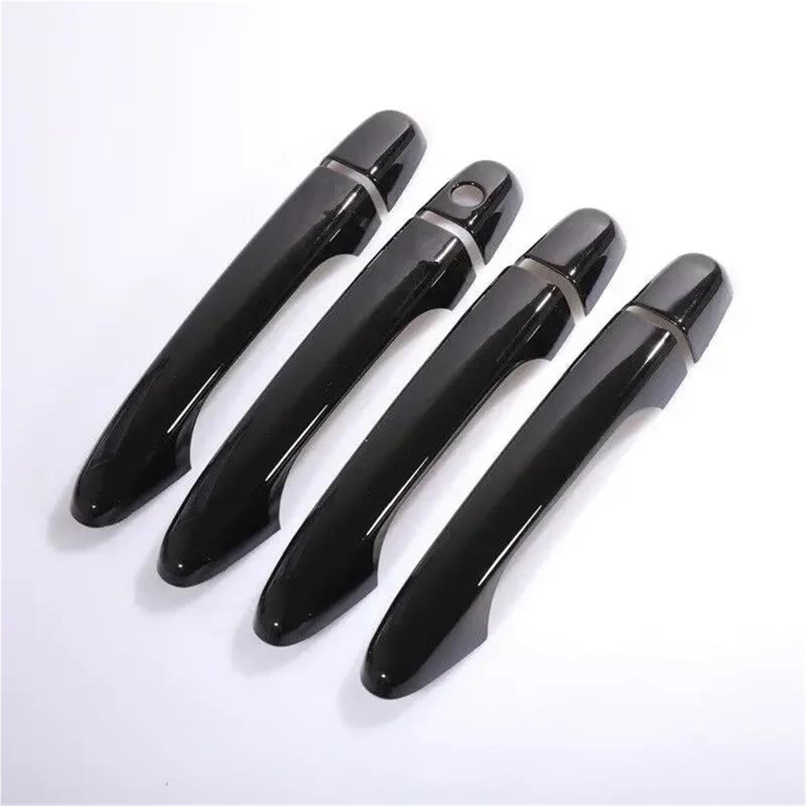 NMJLQW Exterior Decoration for CR-V 2012 2013 2014 2015 2016 Gloss Black Chrome Car Door Handle Covers Bowl Decor Trim Styling Accessories(Black 0 Button)