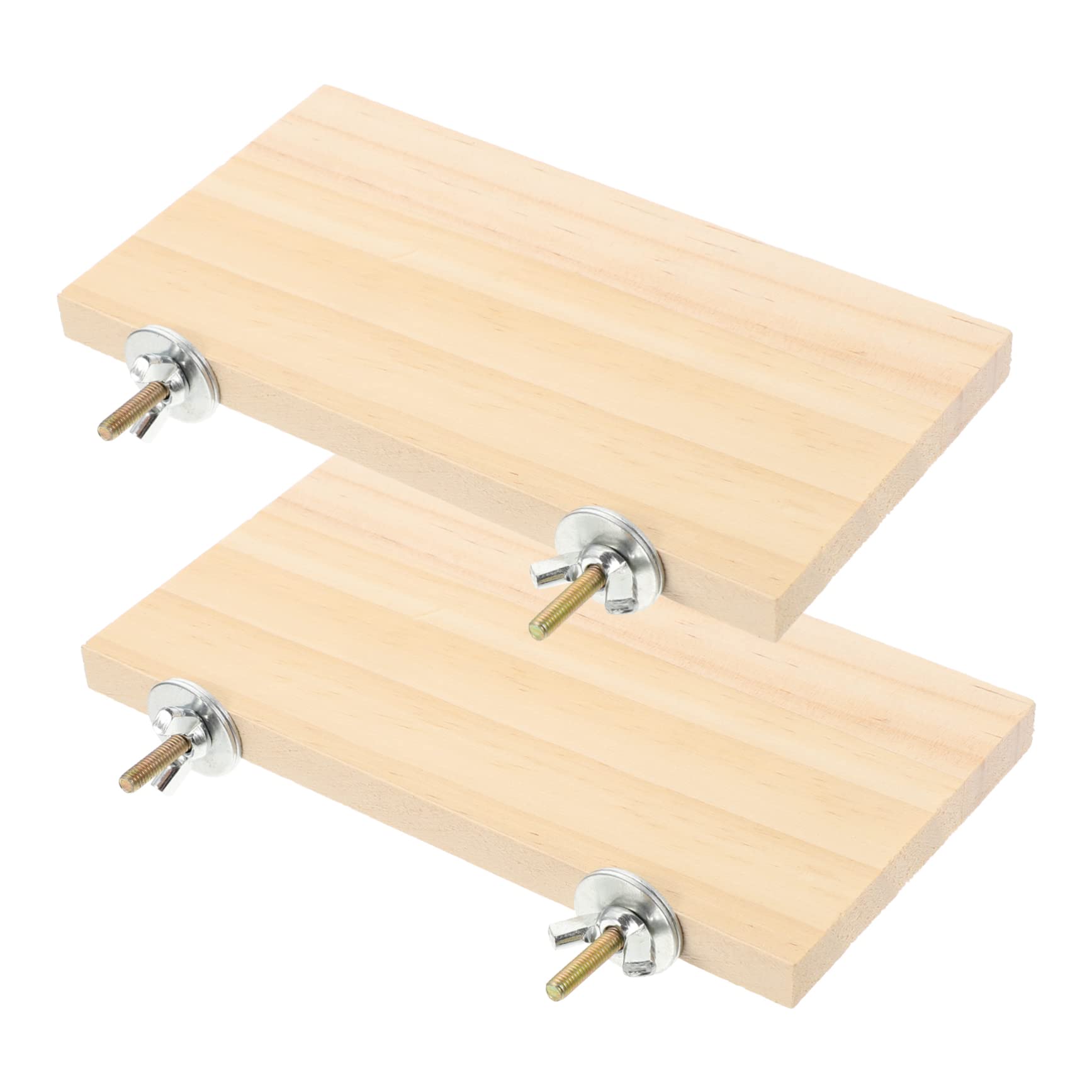 Beavorty 2pcs Pet Rest Station Parrot Wooden Perch Rectangle Wood Perch Parrot Stand Platform Bird Cage Accessories Toys for Hamsters Bird Toys for Cockatiels Bird Stand for Birds Xuan Feng