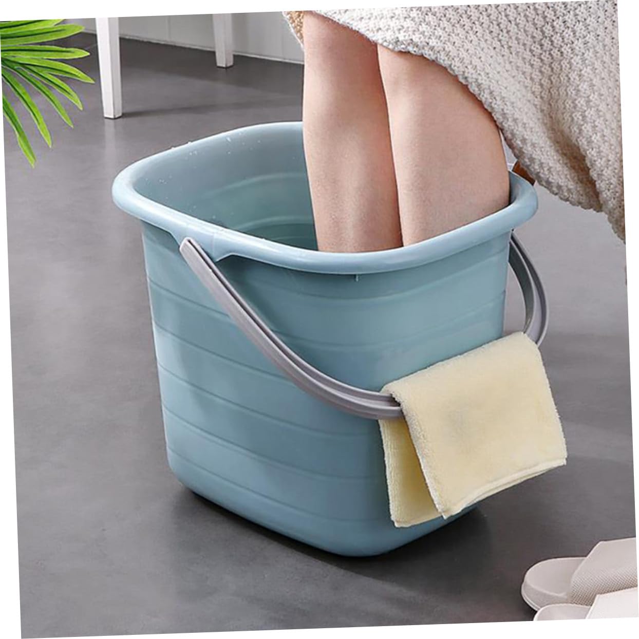 Yardenfun Secchio in Plastica Rettangolare Manico per Giardinaggio e Aziende Agricole, Contenitore Acqua Resistente Antiscivolo e Buona Capacità di Carico