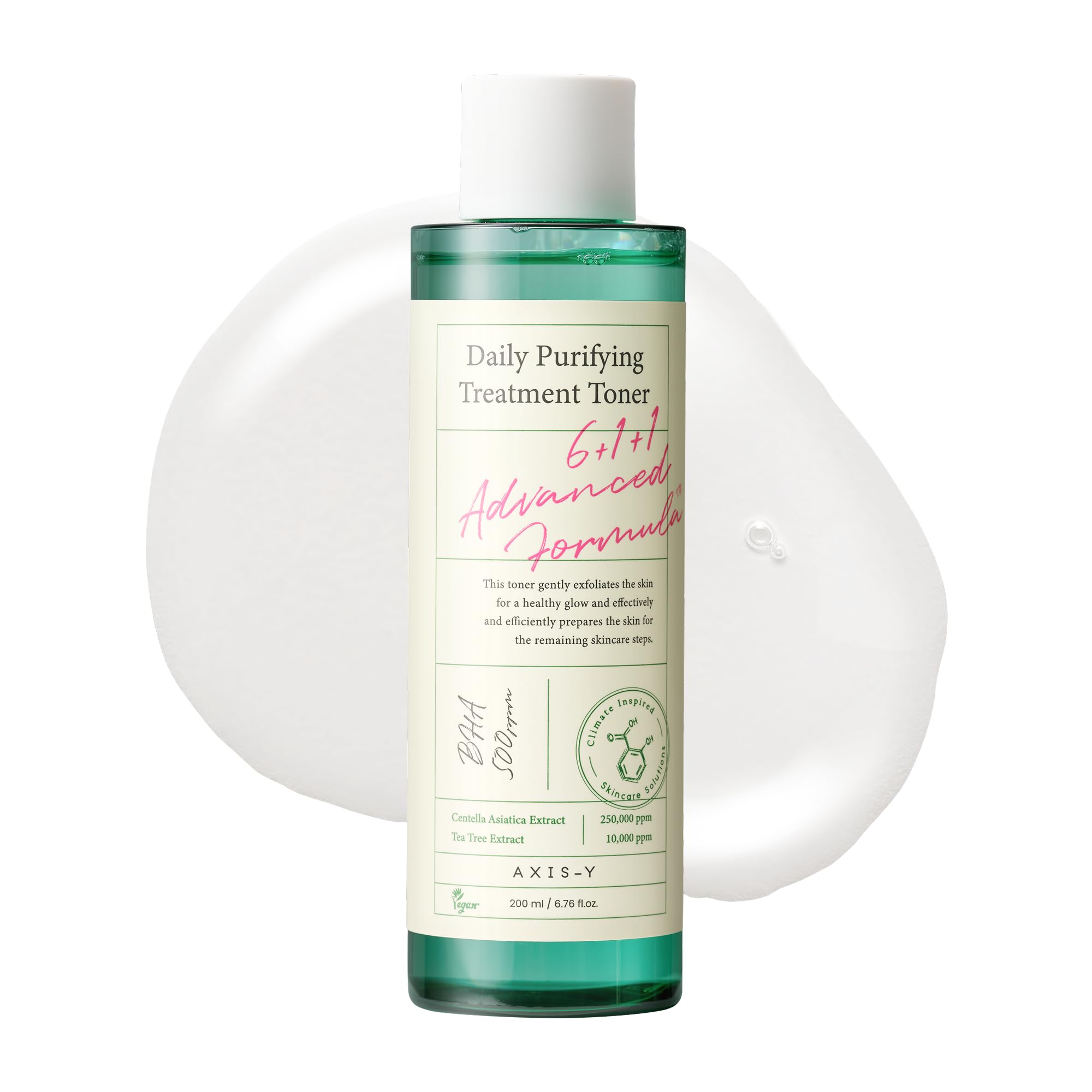 Daily Purifying Treatment Toner with Salicylic Acid & Centella Asiatica - Pore Minimizer, Oil Control & Blemish Treatment Face Exfoliator - Vegan Korean Skin Care BHA Toner - 6.76 fl. oz.