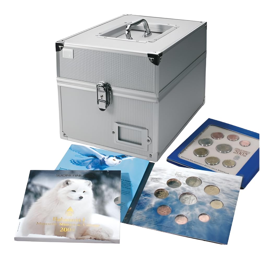 SAFE 163 CASO ALU Estuche para Monedas de colección - Ideal para Sus Juegos de Monedas cuadradas Monedas de Euro KMS de los Bancos centrales y Mucho más.