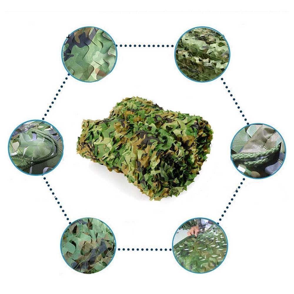 Red de Camuflaje Ligera Malla de Camuflaje Red de Protección Solar del Ejército Militar para Jardín Interior Observar Aves(8.512m)