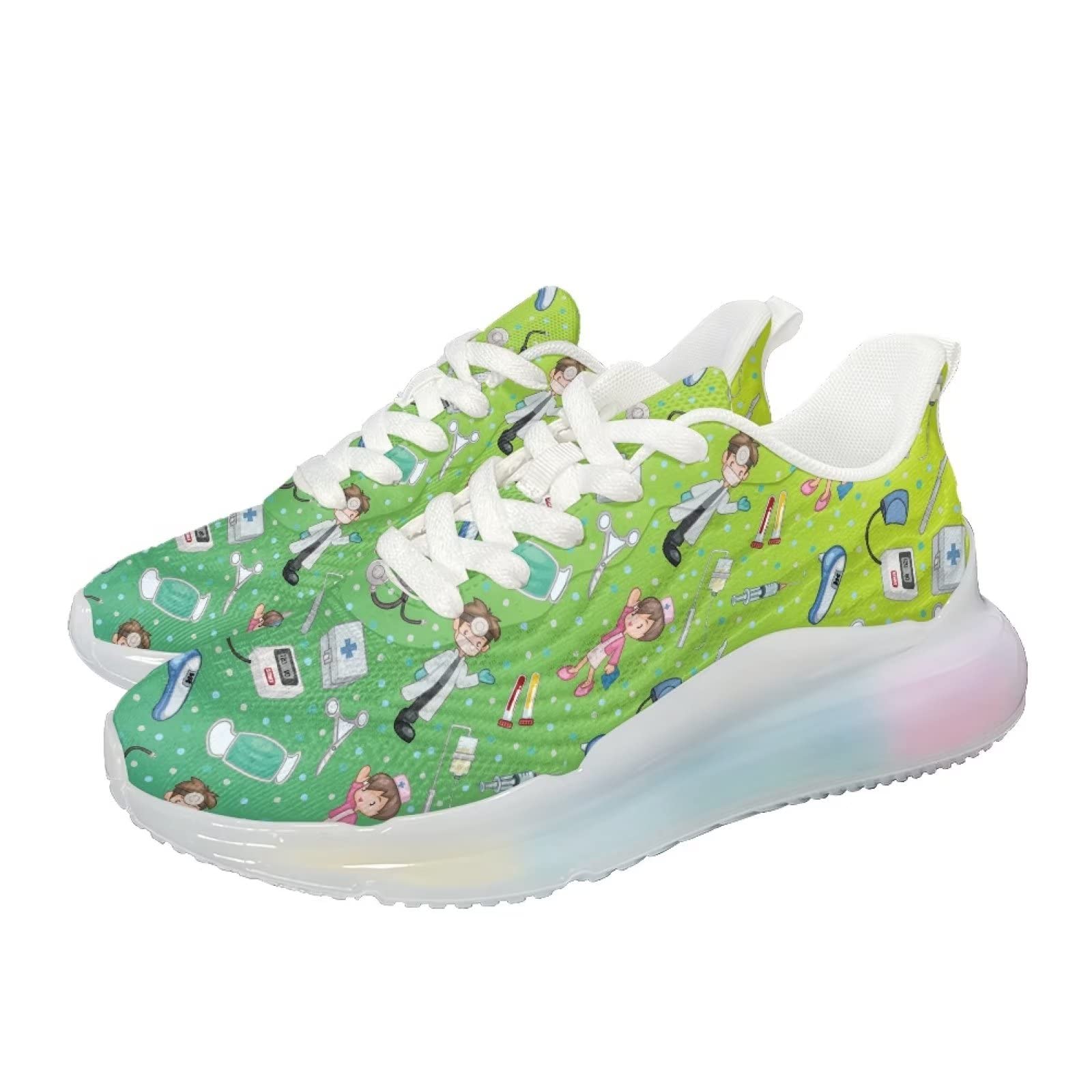 Buty sportowe damskie sportowe sportowe wsuwane trampki damskie buty treningowe oddychające lekkie buty do biegania, pielęgniarka 5, 38 EU