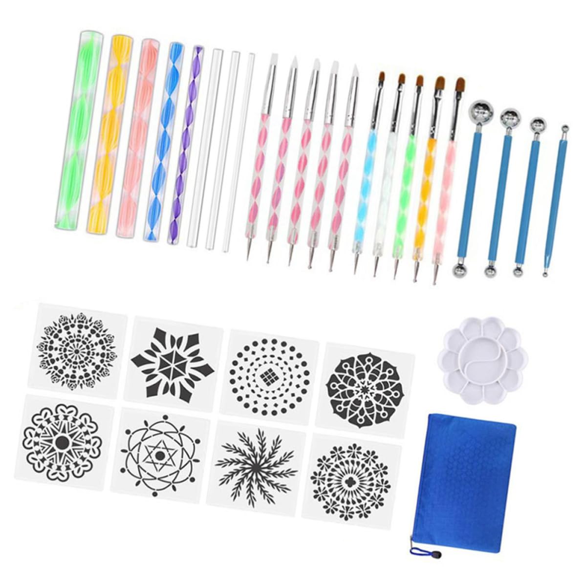 Kit de mandalas de 32 piezas para tardes de pintura en papel y relax en el salón