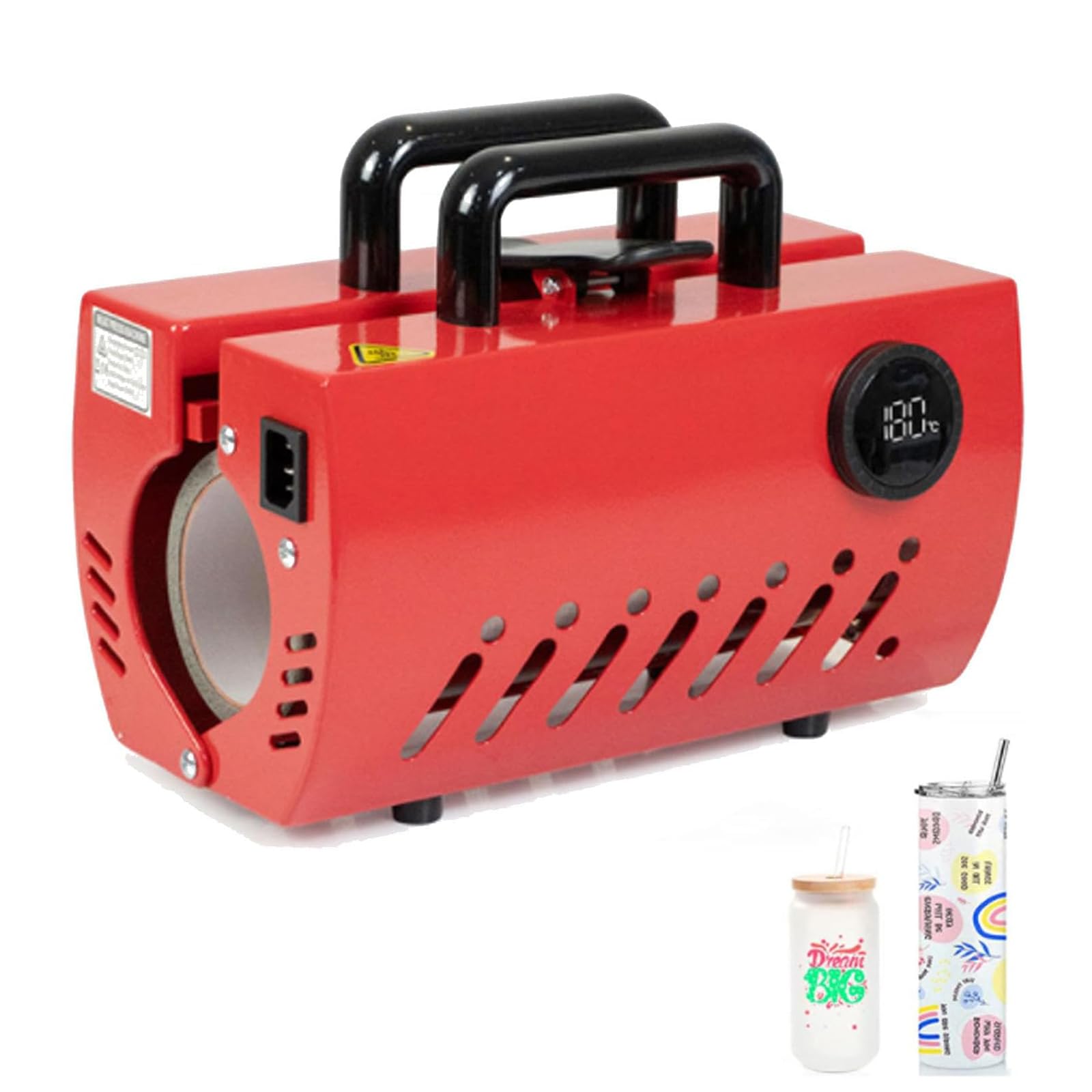 Prensa Térmica Compacta para Tazas con Sensor Integrado Y Pantalla LED. Compatible con Tazas De 325-900 Ml, Temperatura De 40 °C a 210 °C Y Tiempo Ajustable De 1 a 999 S. Alta Eficiencia