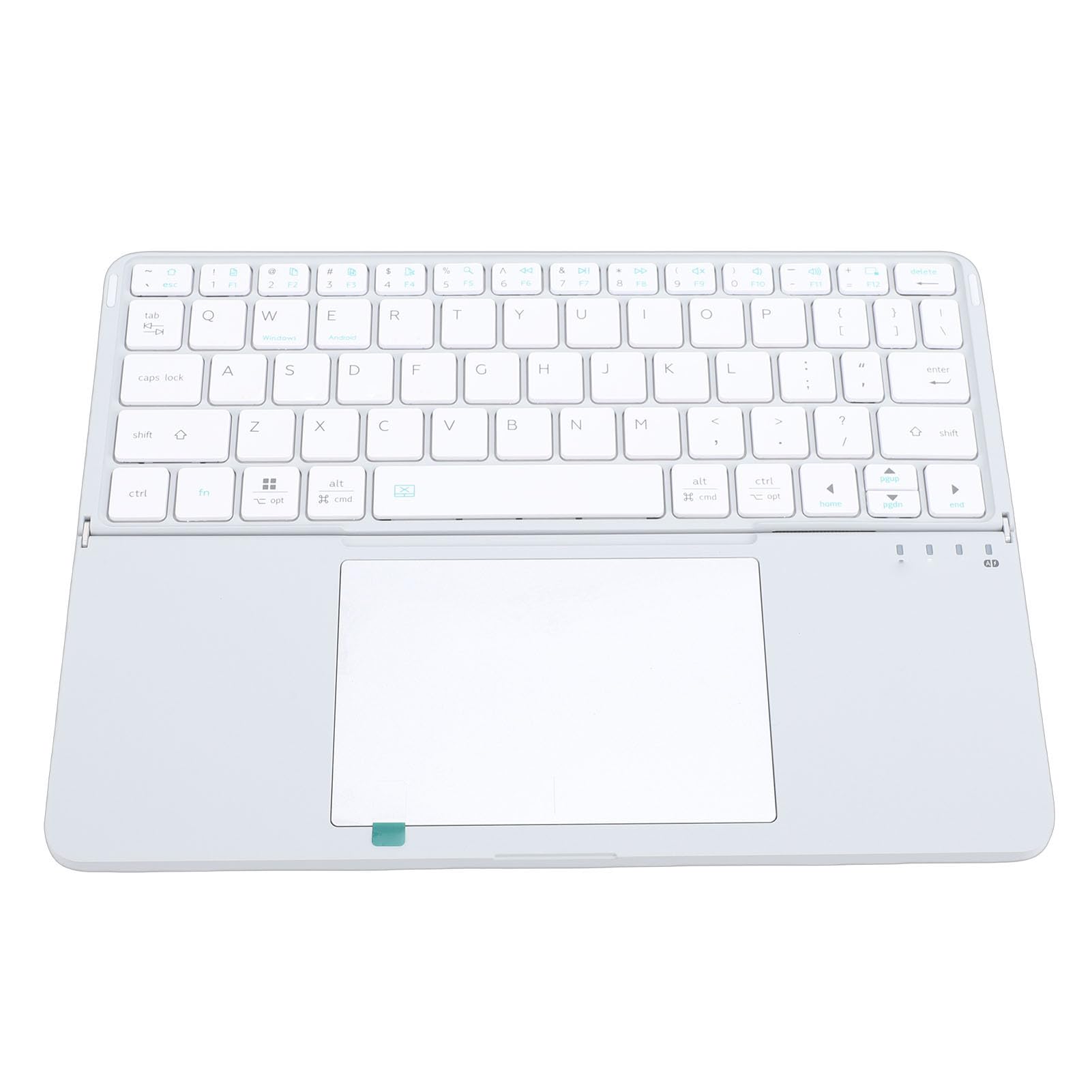 ASHATA Tastiera Bluetooth Pieghevole con Touchpad, Tastiera da Viaggio Portatile Pieghevole con Digitazione Silenziosa con Ampio Trackpad per Android IOS Tablet Laptop PC (SILVER)