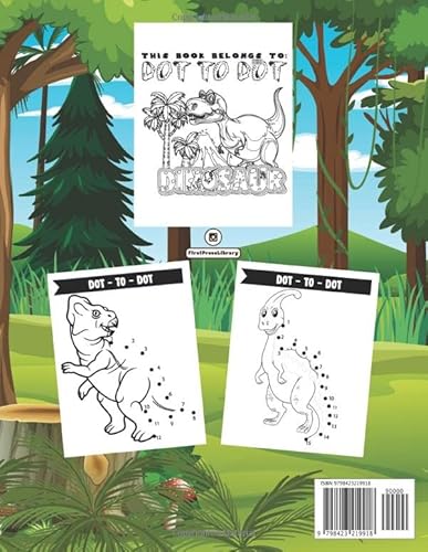 Dinosaur Dot to Dot Coloring Book for Kids Ages 4-8: Connect the Dots Dinosaur 8.5×11 Activity Book