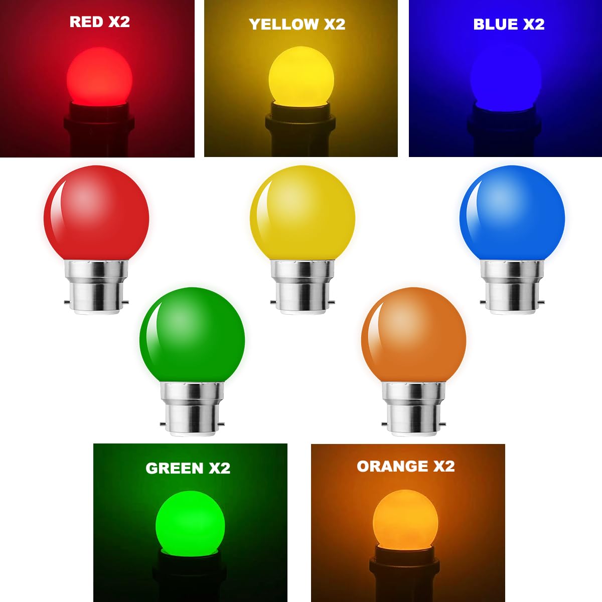Suncan LED-Glühbirnen B22 – 1W, Warmweiß, 10 Stück, Ideal Für Deko & Gemütliches Licht