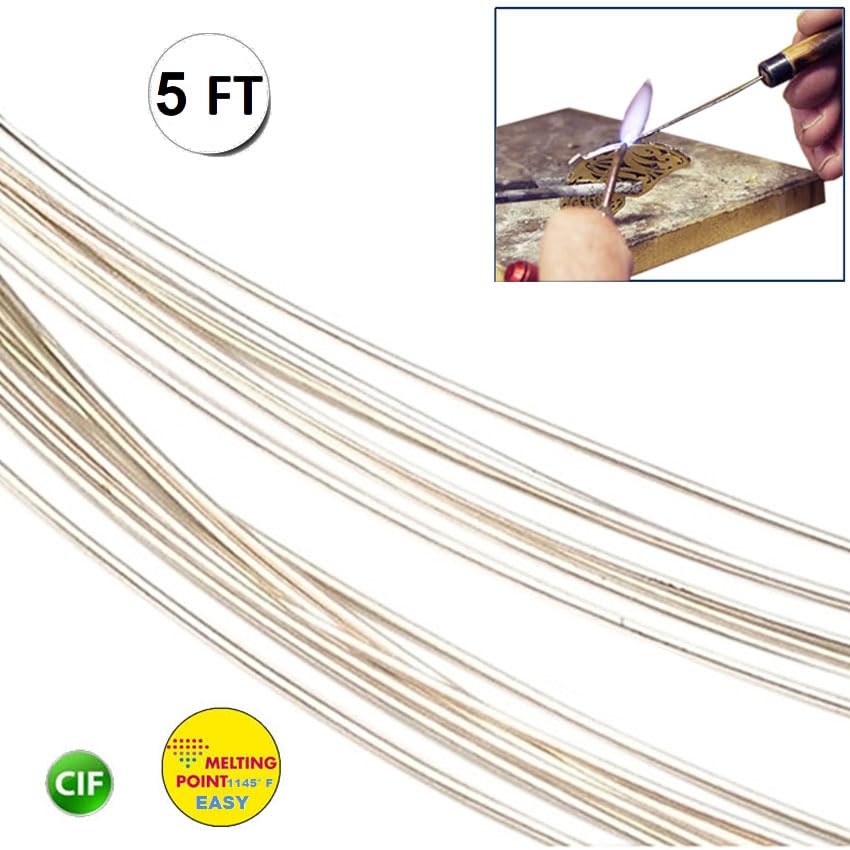 Silver Soft Solder Wire Soldering Jewelry Making & Repair Solder Silver 5' 20Ga (0.8 mm)