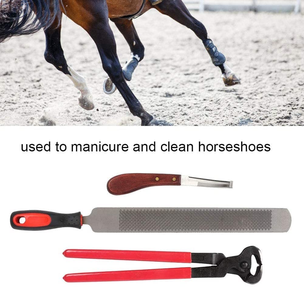 Kit de pinzas para pezuña de caballo, herramienta de corte de pezuña de cabra, herramientas de cuchillo de mango, tijeras de herradura para manicura de uñas de caballo, herraduras limpias