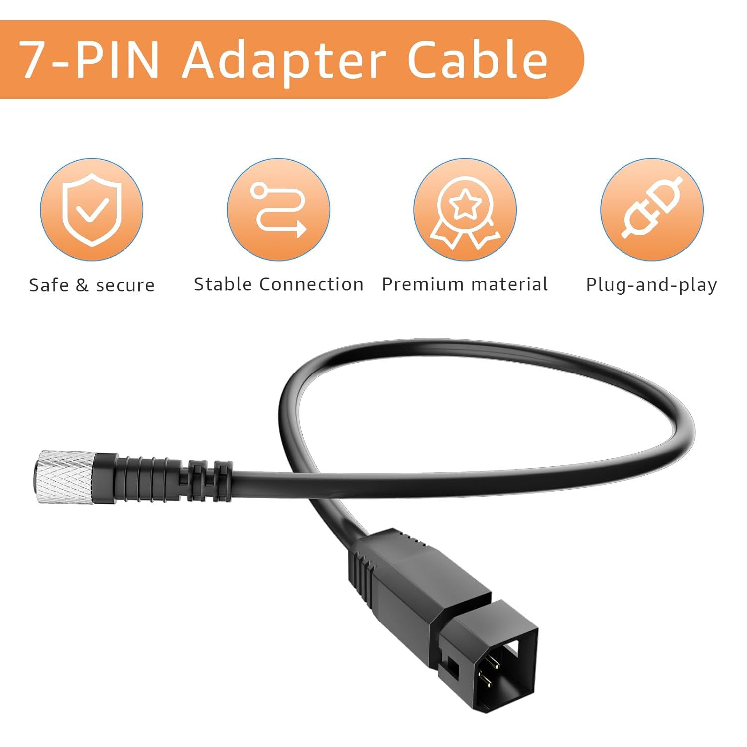 Replacement for 1852068 7-Pin Transducer Adapter Cable Compatible with Humminbird Fish Finder, Minn Kota Universal Sonar 2 (US2) Transducer, MKR-US2-8 Hum 7-Pin Transducer, 16 Inches (2Pcs)