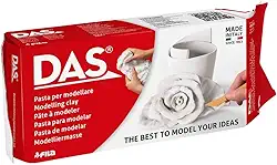 Argila Modeladora Massa Para Modelar Branca, DAS, 500 Gramas