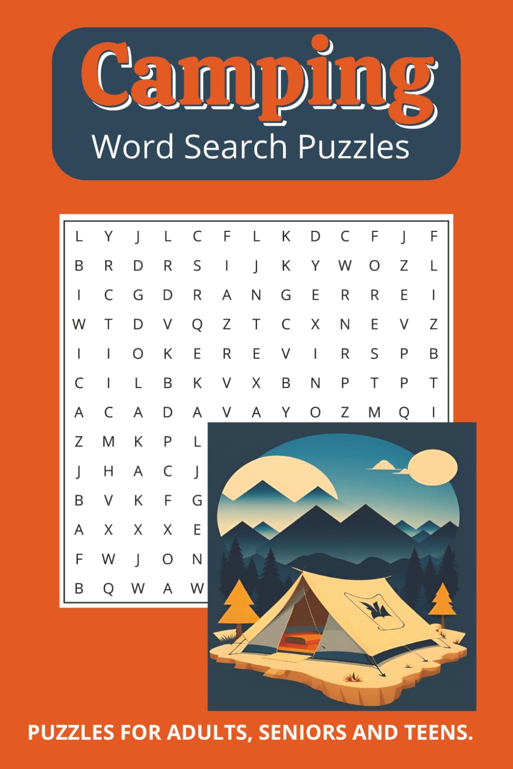 Camping Word Search, Adults: Camping, Outdoors, Word Search, Puzzle, Adults, Teens, Seniors