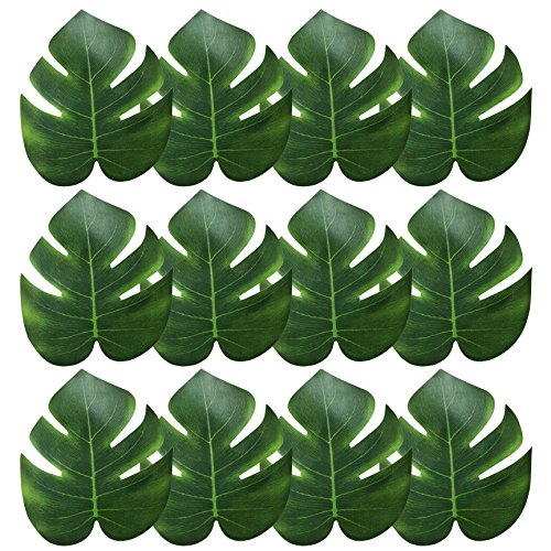 iLoveCos Feuilles de Palmiers Tropicaux Simulation Feuille Artificielle pour de décoration Hawaiian Luau Partie Jungle Beach thème décorations fêtes Fournitures,Paquet de 24
